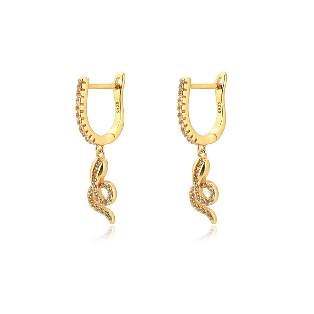 Culturesse Huxley Fine Diamante Serpent Drop Earrings