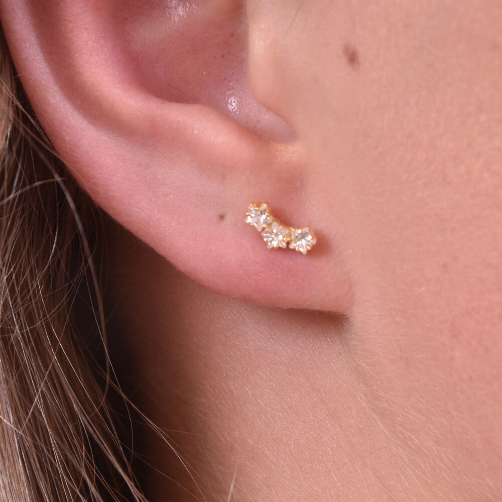 Culturesse Nia Gold Filled Sparkling Stud Earrings