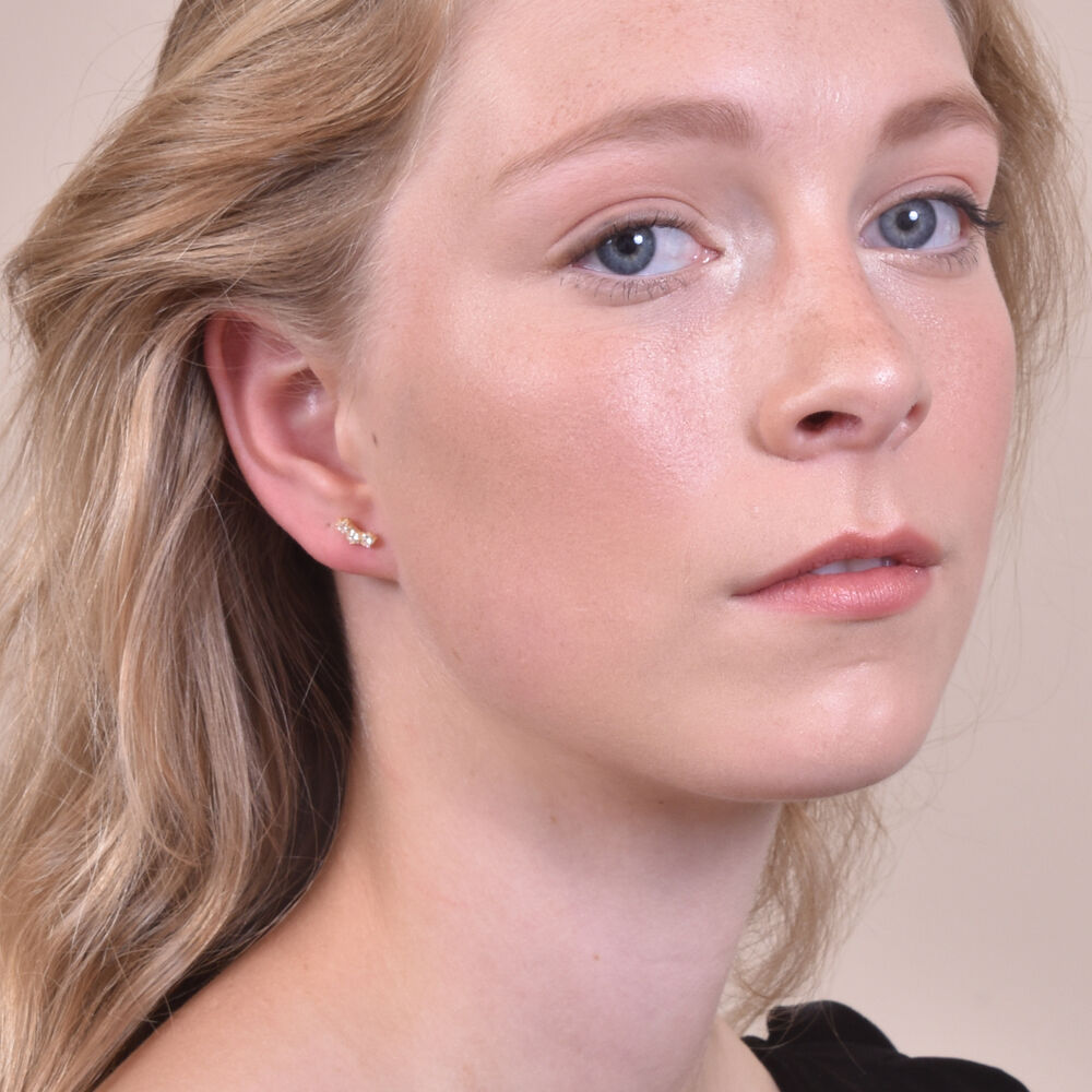 Culturesse Nia Gold Filled Sparkling Stud Earrings