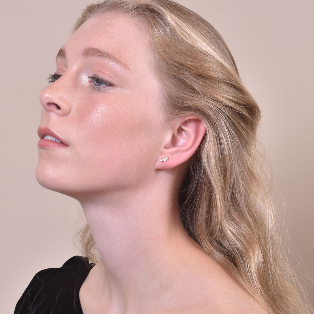 Culturesse Nia Gold Filled Sparkling Stud Earrings