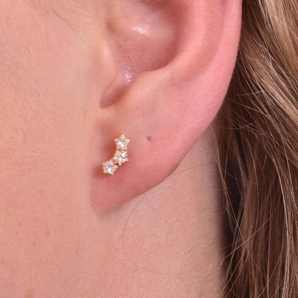 Culturesse Nia Gold Filled Sparkling Stud Earrings