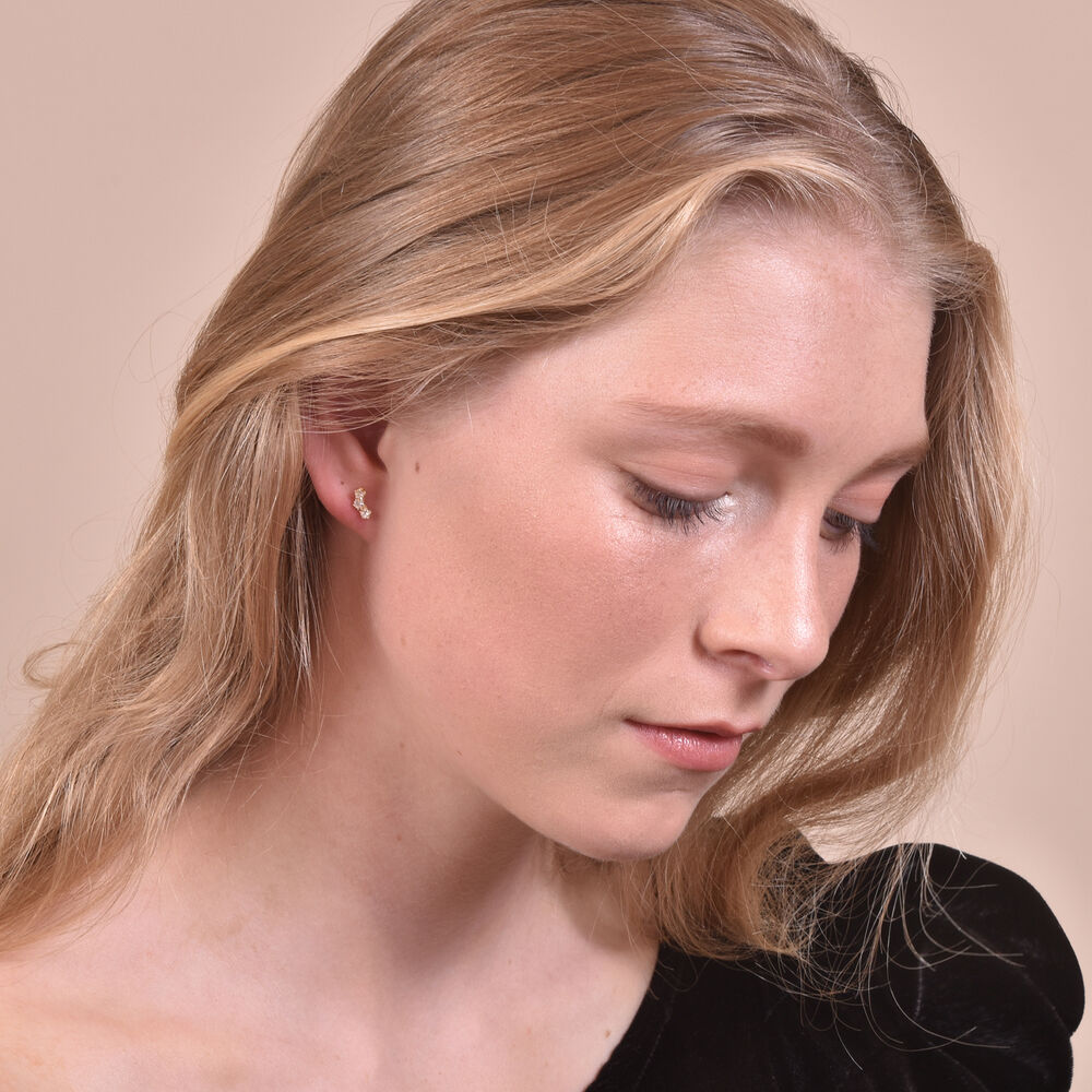 Culturesse Nia Gold Filled Sparkling Stud Earrings