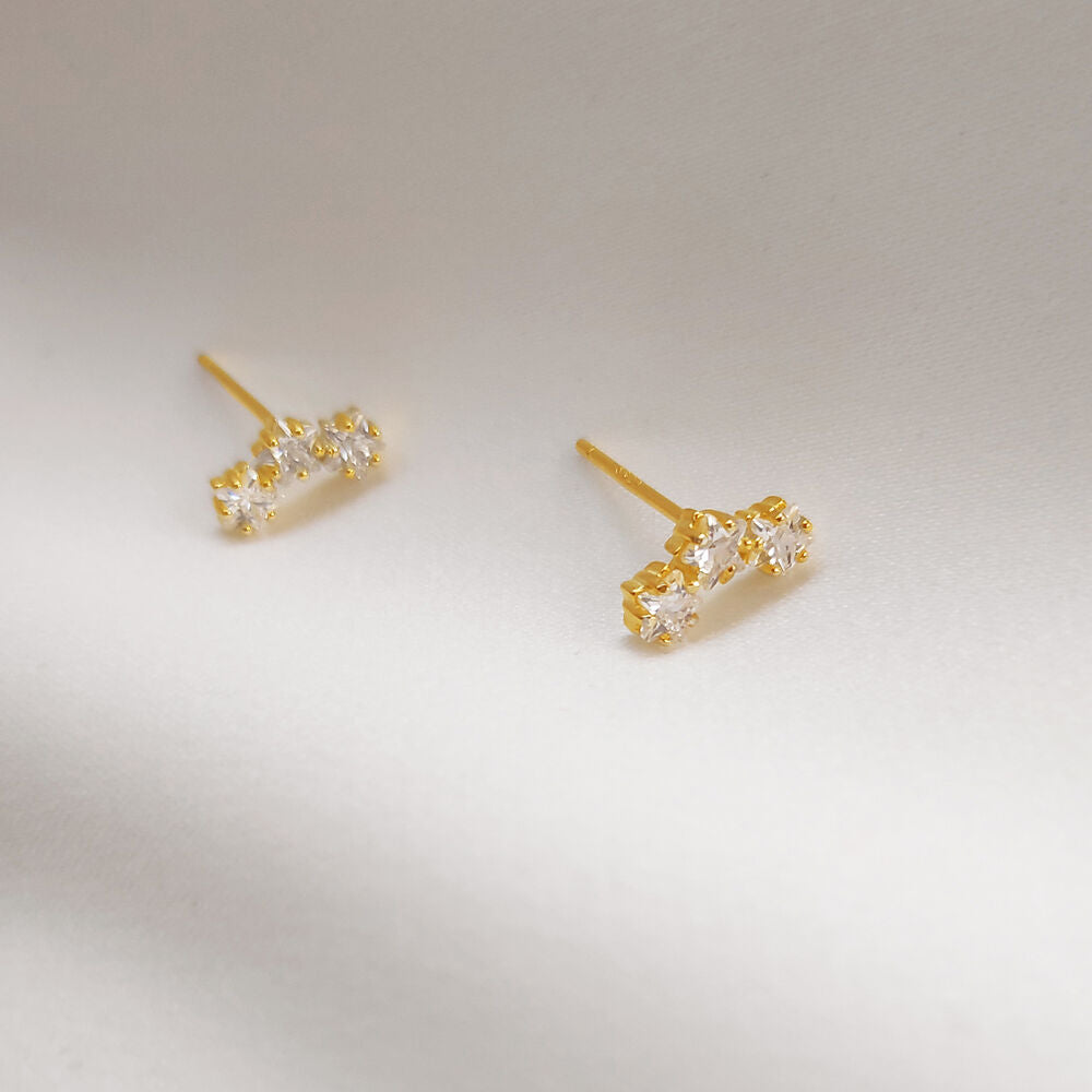 Culturesse Nia Gold Filled Sparkling Stud Earrings