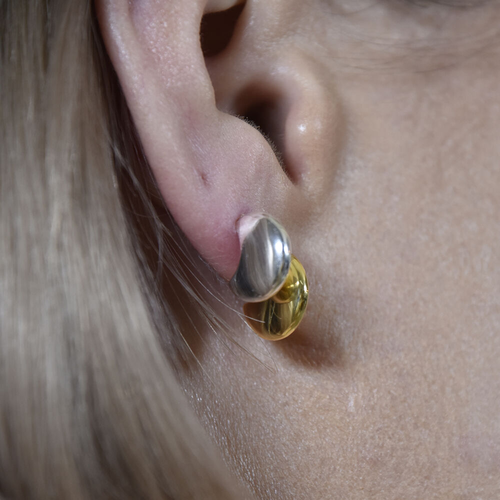 Culturesse Nala Artsy Chic Dainty Crescent Earrings (Silver)