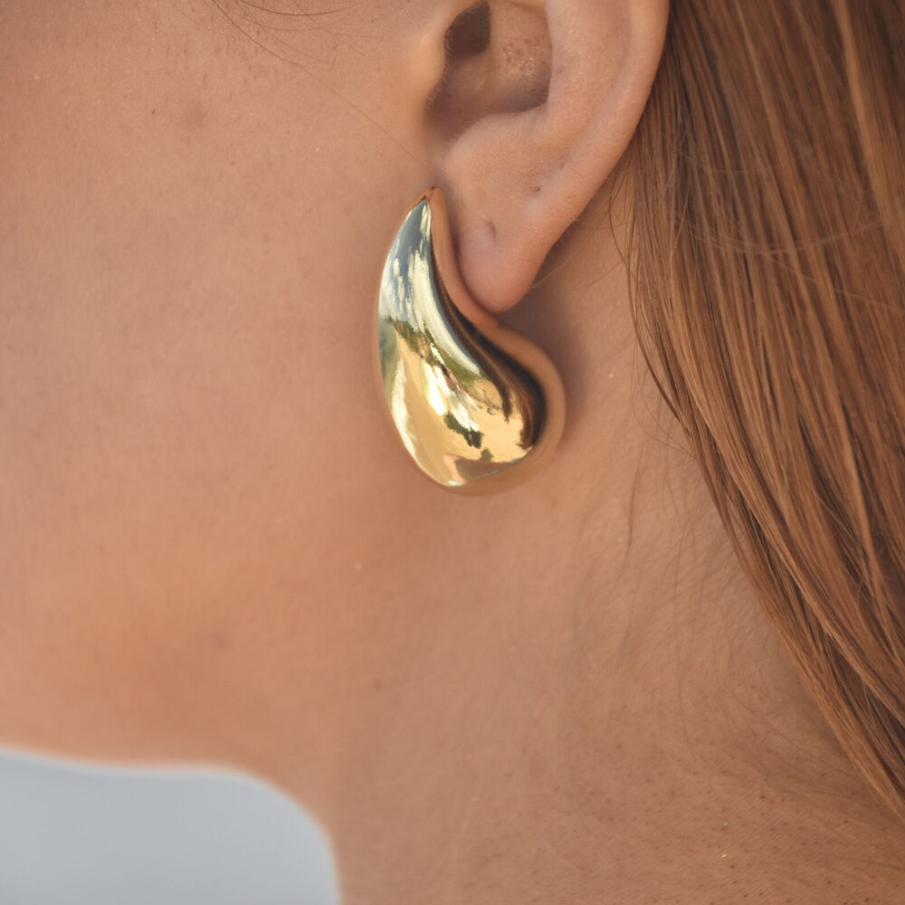 Culturesse Sloane Chunky Droplet Earrings (Gold)