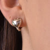 Culturesse Lueur Dual Heart Silver Huggie Earrings