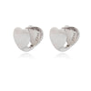 Culturesse Lueur Dual Heart Silver Huggie Earrings
