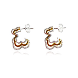 Culturesse Noemie Dual Tone Bear Outlined Earrings