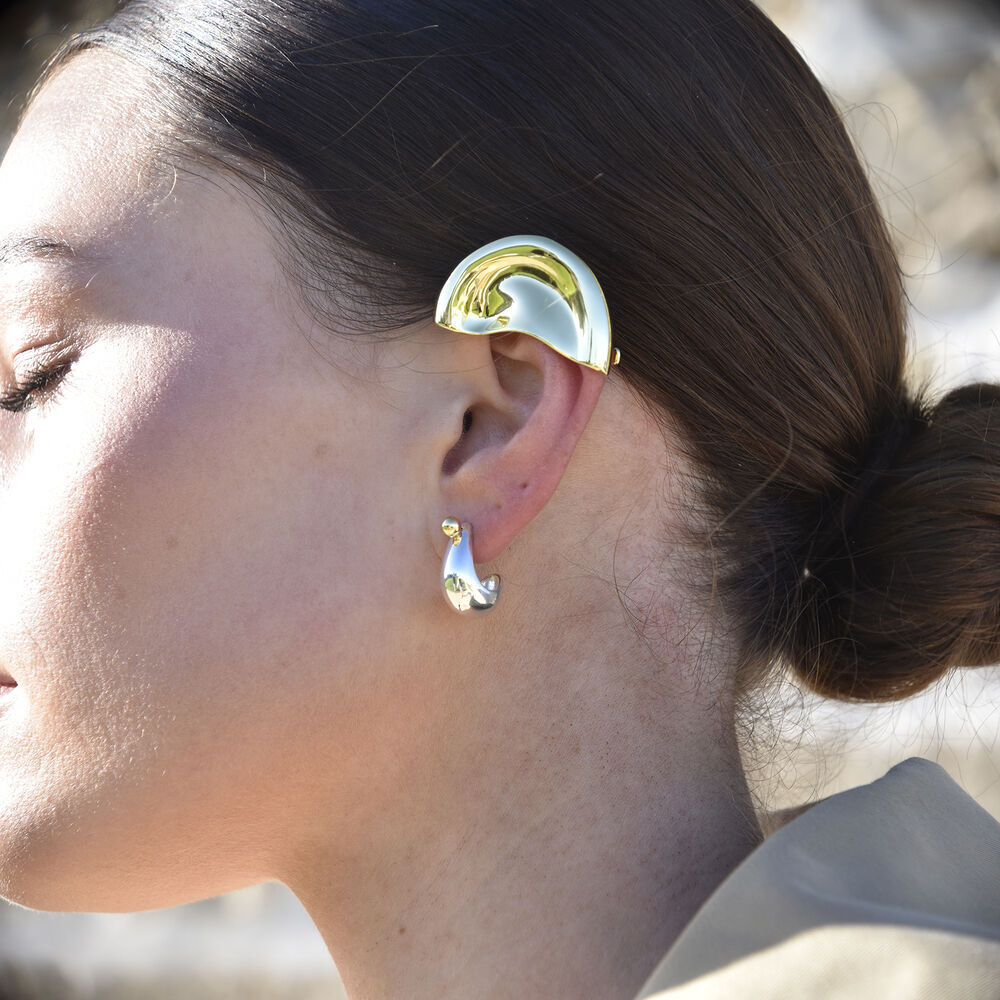 Culturesse Hanako Sculpture Ear Cuff (Gold Single Piece)