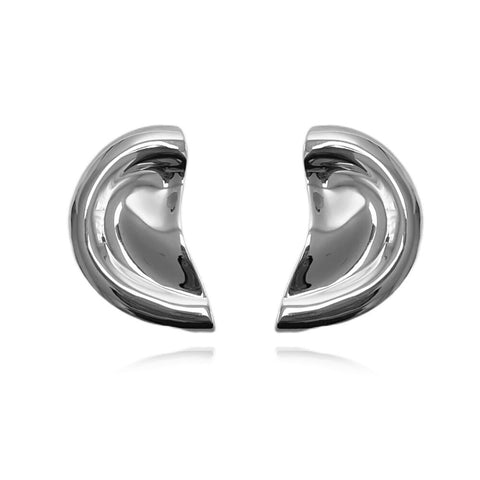 Culturesse Hanako Sculpture Ear Cuff (Silver Pair)