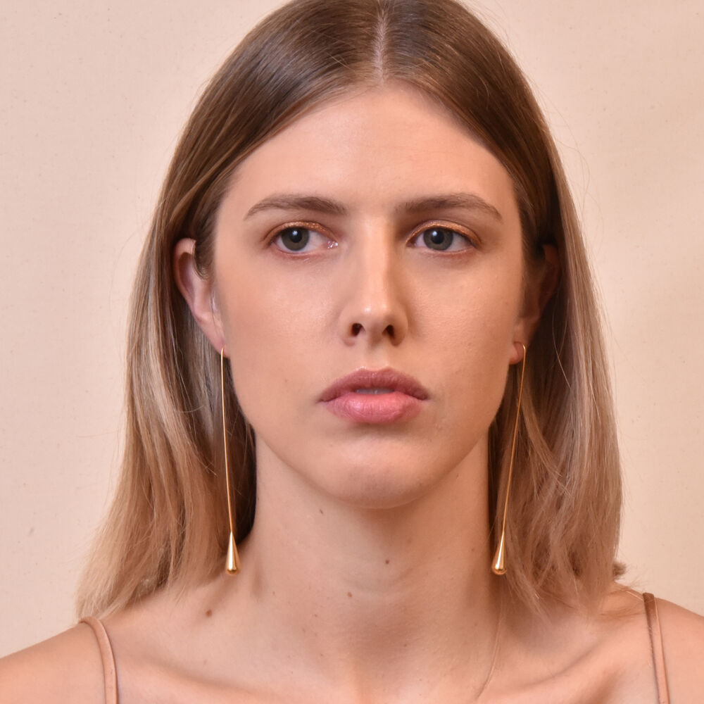 Culturesse Esme Dor Simpliciy Long Drop Earrings