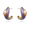 Culturesse Lafayette Enamel Croissant C Hoop Earrings (Taro)
