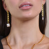 Culturesse Dimanche Muse Chain Pearl Drop Earrings