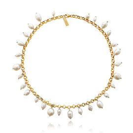 Culturesse Zoya Full Pearl Chain Necklace / Choker