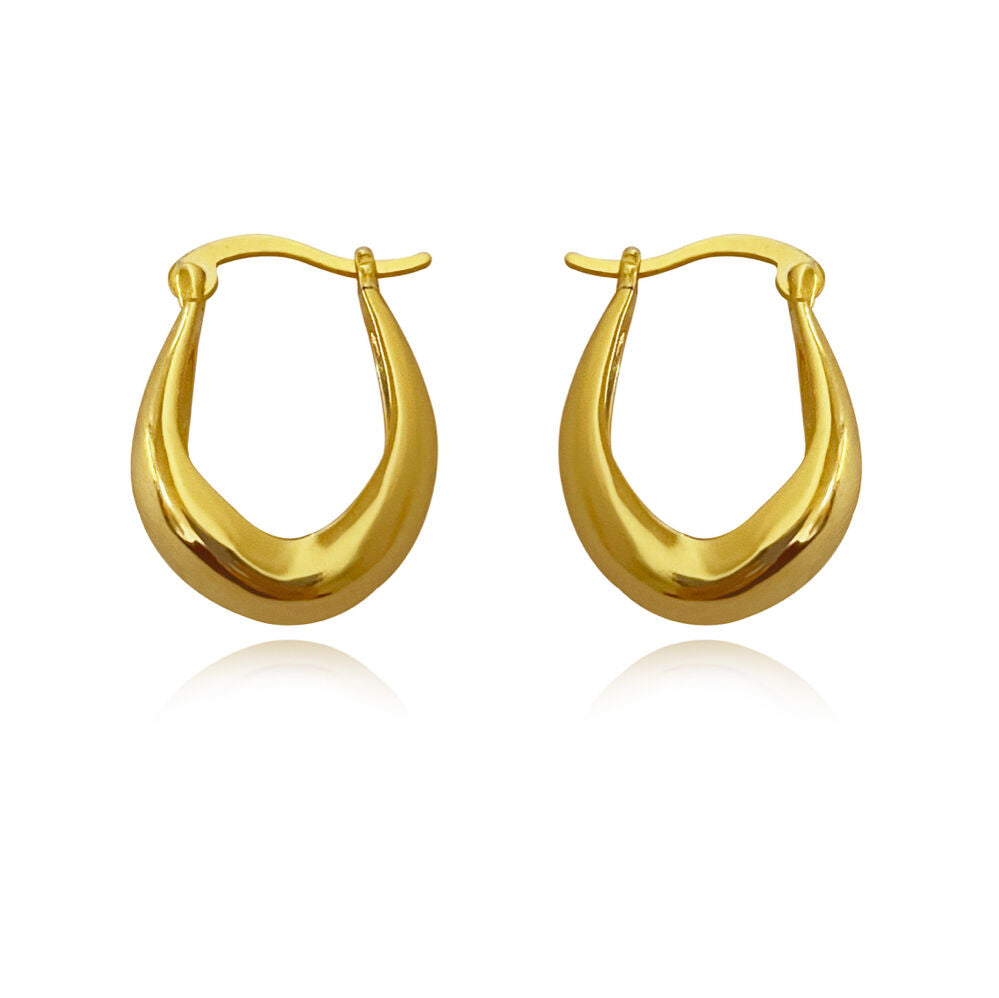 Culturesse Krista Modern Bowl Huggie Earrings - Gold