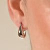 Culturesse Krista Modern Bowl Huggie Earrings - Silver