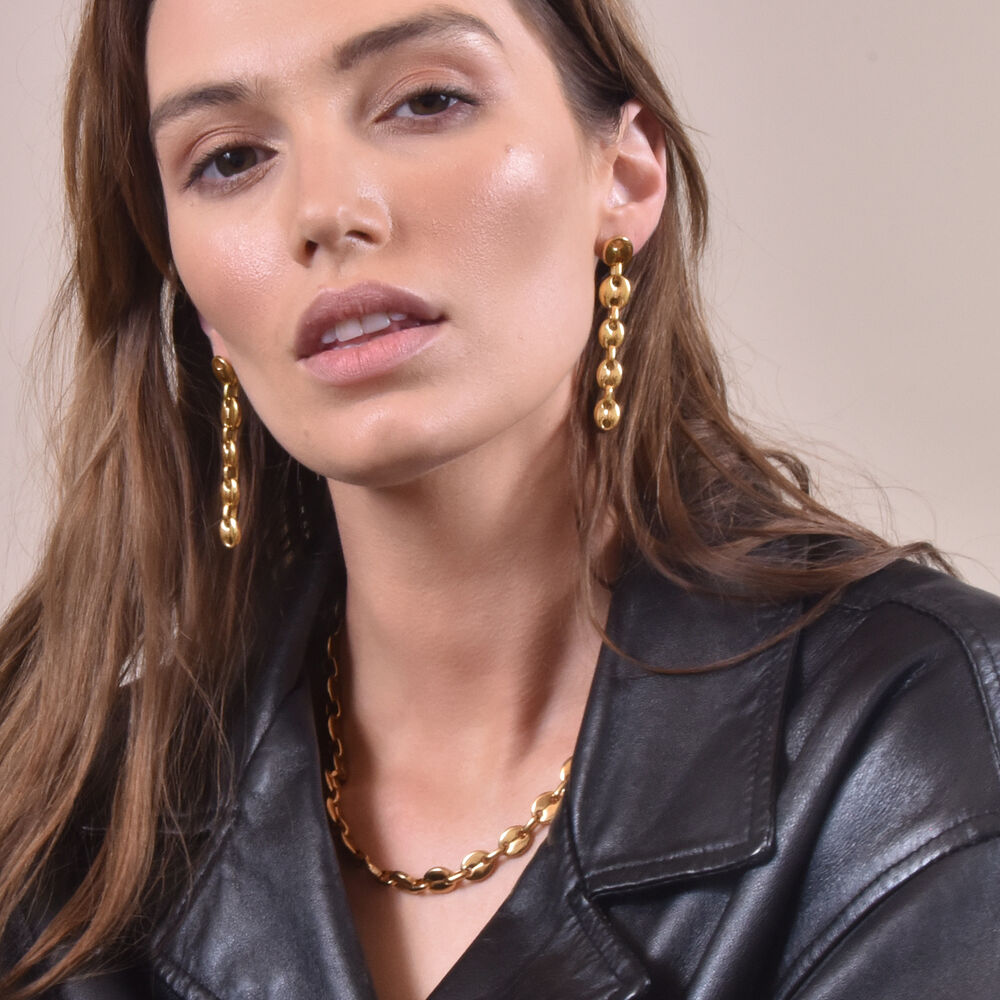 Culturesse Evren Gold Chain Earrings