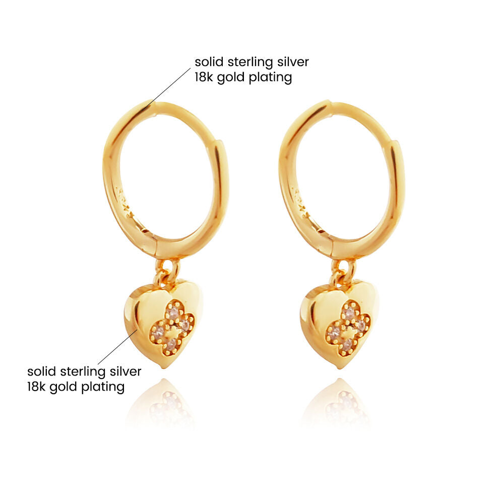 Culturesse Kimi Dainty Heart Drop Earrings