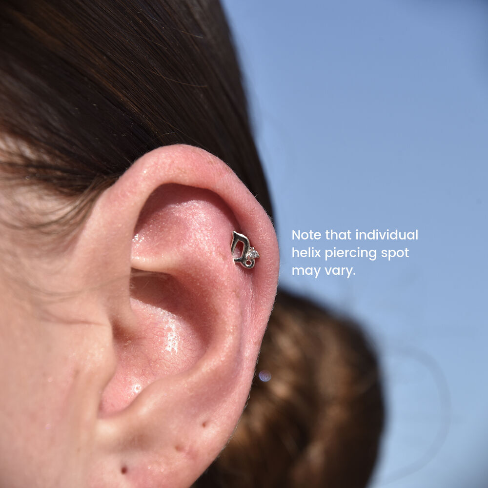 Culturesse Capricorn Helix Screw Back Earring (Silver Single Piece)