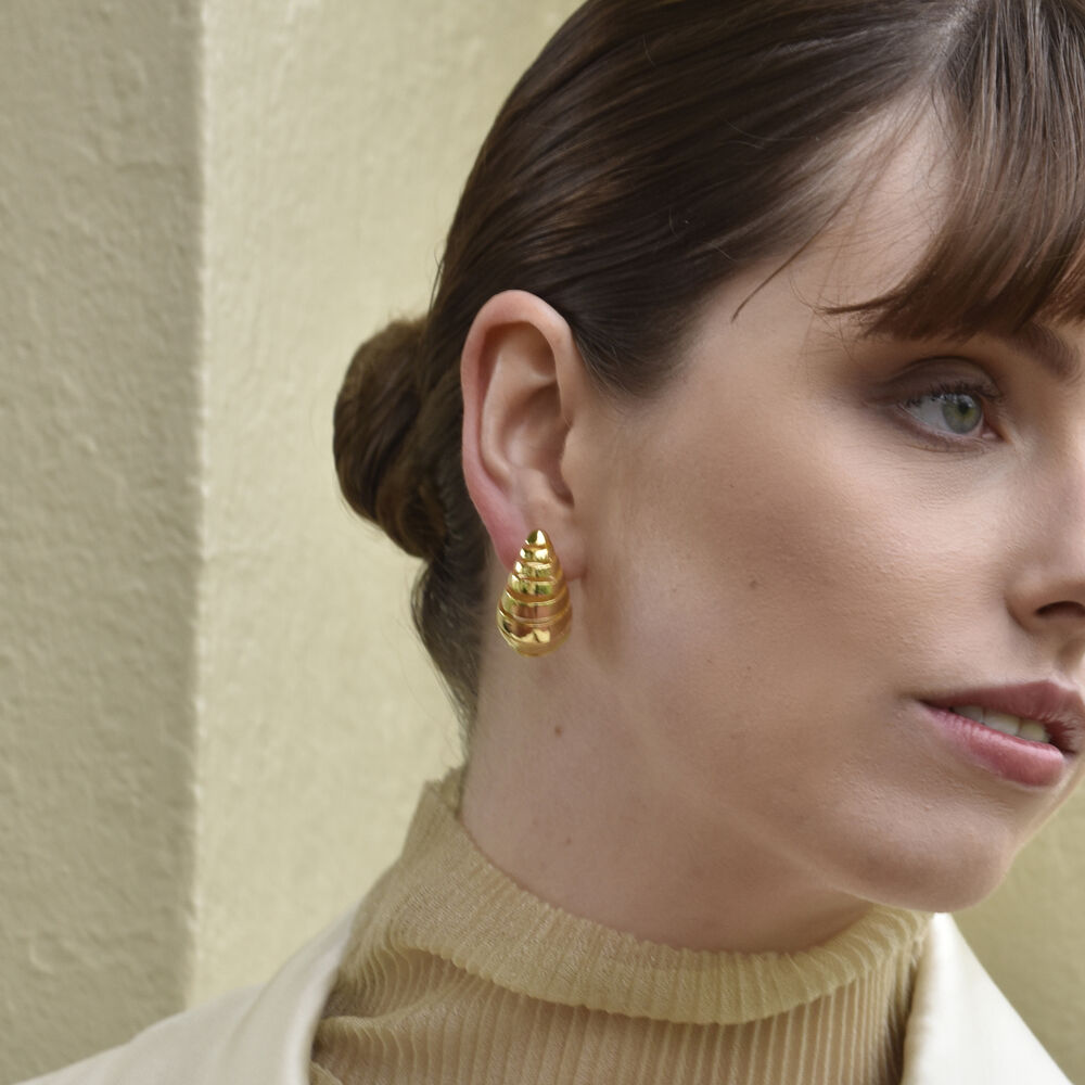 Culturesse Odyssey Artsy Cocoon Earrings (Gold)