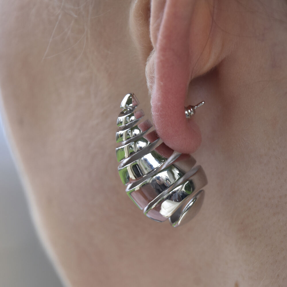 Culturesse Odyssey Artsy Cocoon Earrings (Silver)