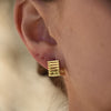 Culturesse Zoie Artsy Cube Huggie Earrings (Gold)
