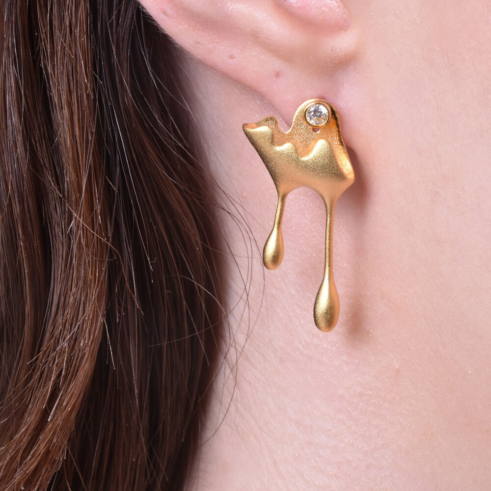 Culturesse Honey Dripping Mismatching Earrings