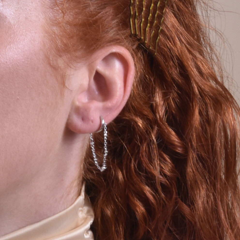 Culturesse Madigan Silver Chain Drop Earrings