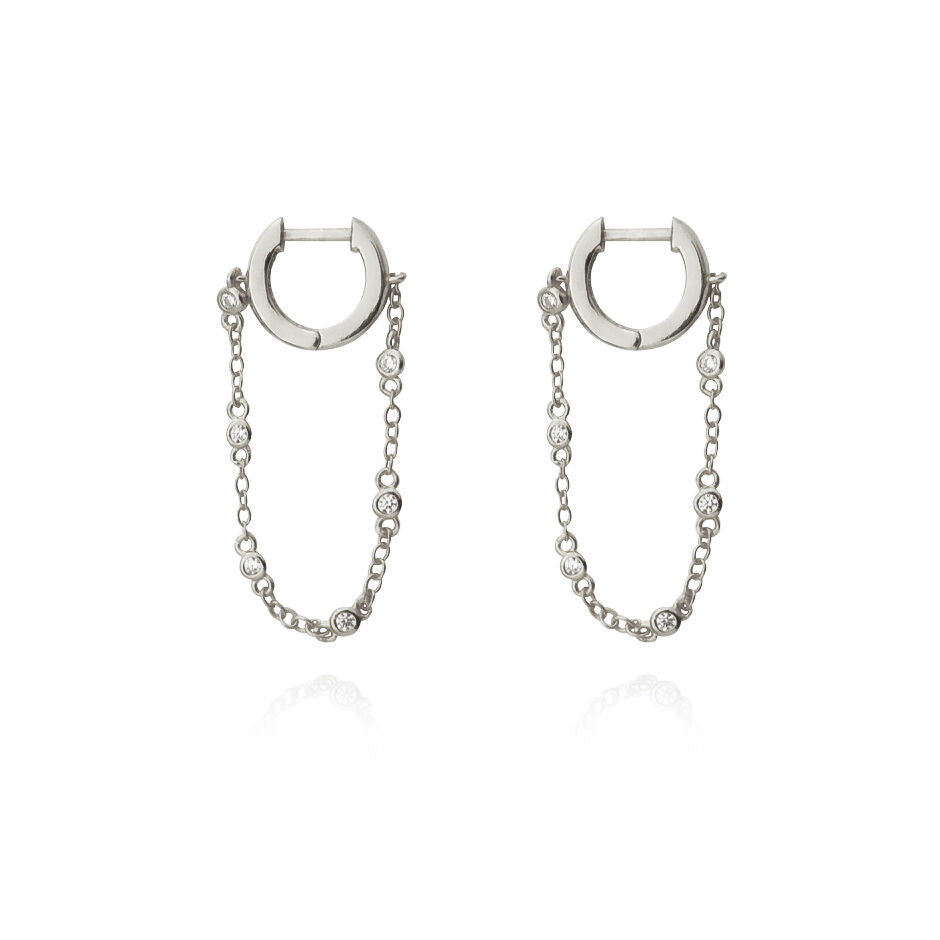 Culturesse Madigan Silver Chain Drop Earrings