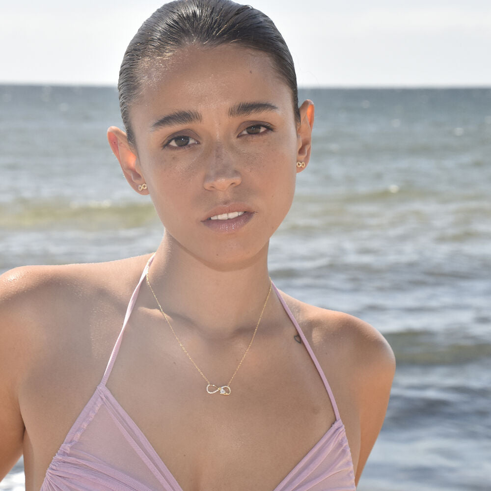 Culturesse Infinite Love Screwback Earrings (Gold)