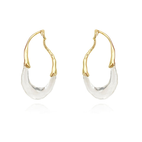 Culturesse Vanora Two Tone Fluid Loop Earrings