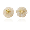 Culturesse Pure Jade Artisan Floral Stud Earrings