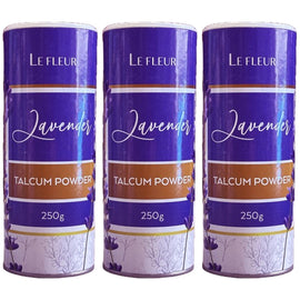 Le Fleur 3 x Fresh Lavender Luxury Talcum Powder 250g