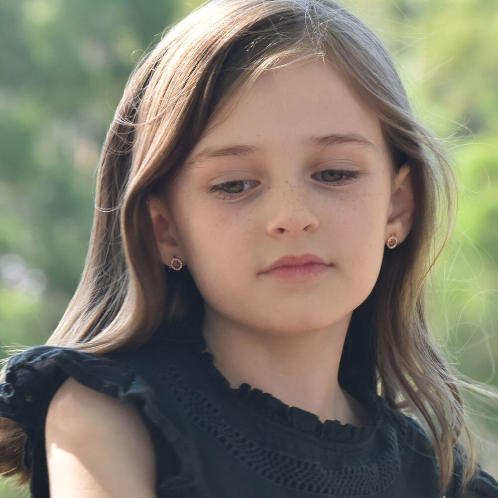 Culturesse Little Crown Fish Rose Gold Stud Earrings