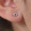 Culturesse Clarity Dainty Evil Eye Stud Earrings (Silver)