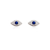 Culturesse Clarity Dainty Evil Eye Stud Earrings (Silver)