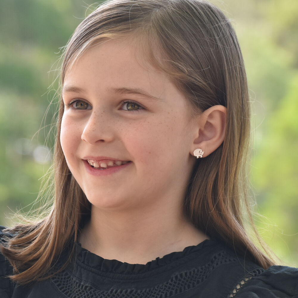 Culturesse Little Hedgehog Dainty Silver Stud Earrings