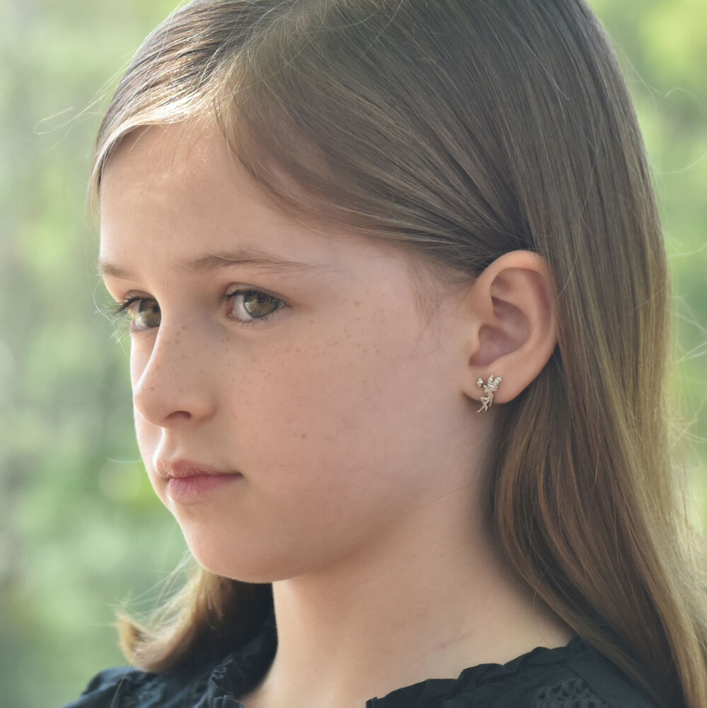 Culturesse Little Fairy Silver Stud Earrings