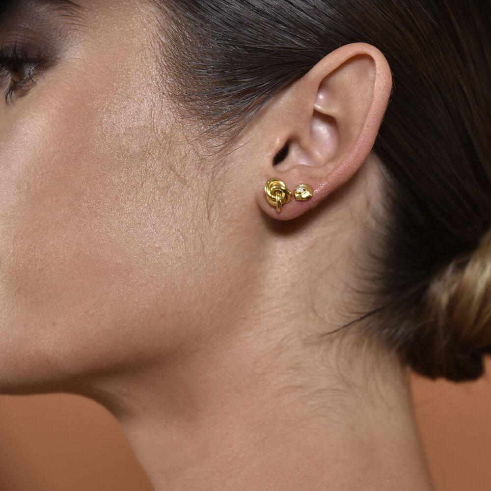Culturesse Esti Artsy Knot Earrings (Gold Vermeil)