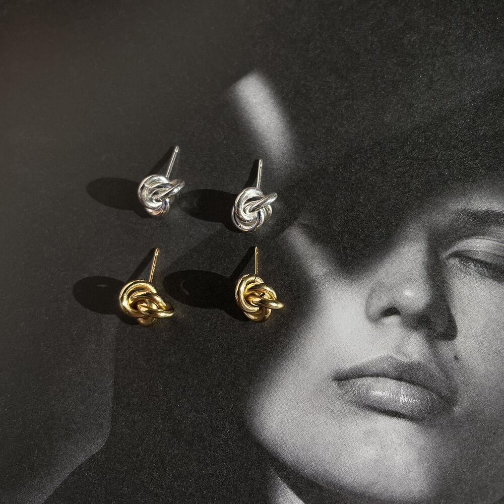 Culturesse Esti Artsy Knot Earrings (Silver)