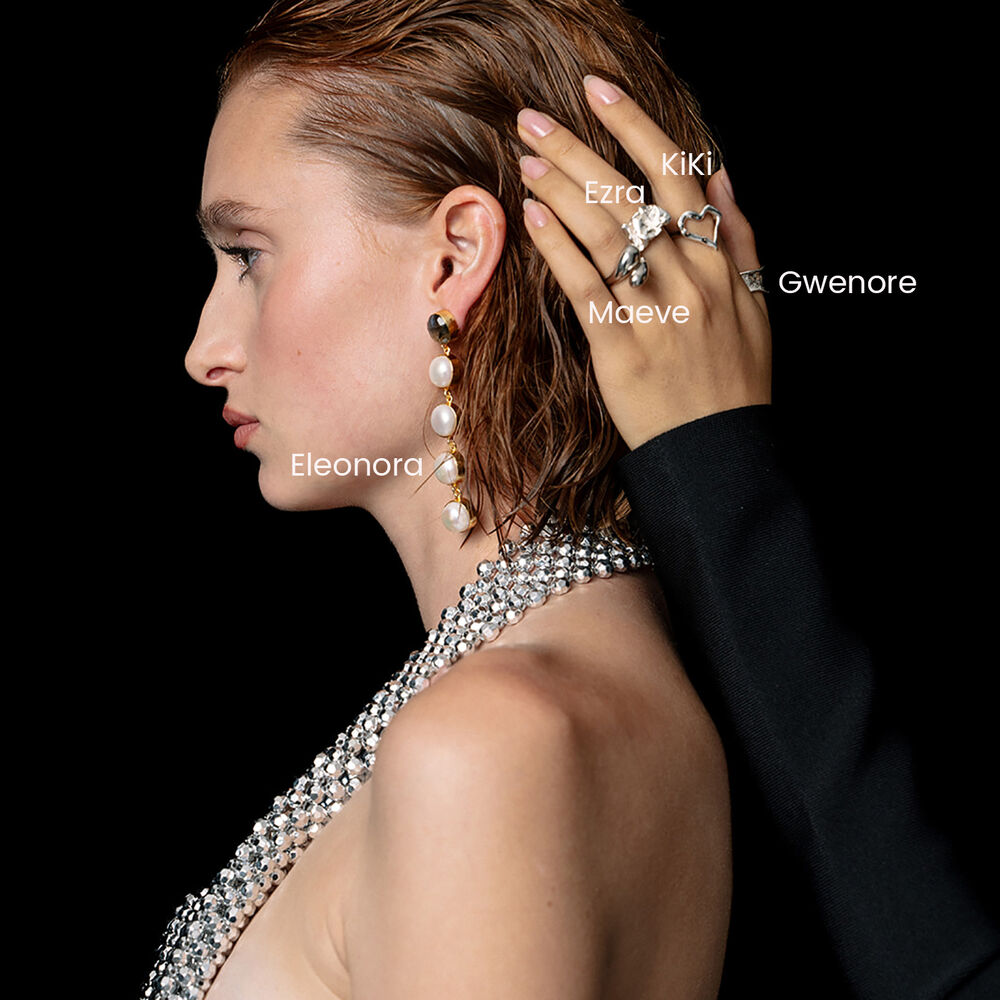 Culturesse Eleonora Labradorite Crystal Pearl Drop Earrings