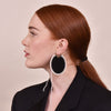 Culturesse Emiri Luxury Leather Stitched Earrings (Black)