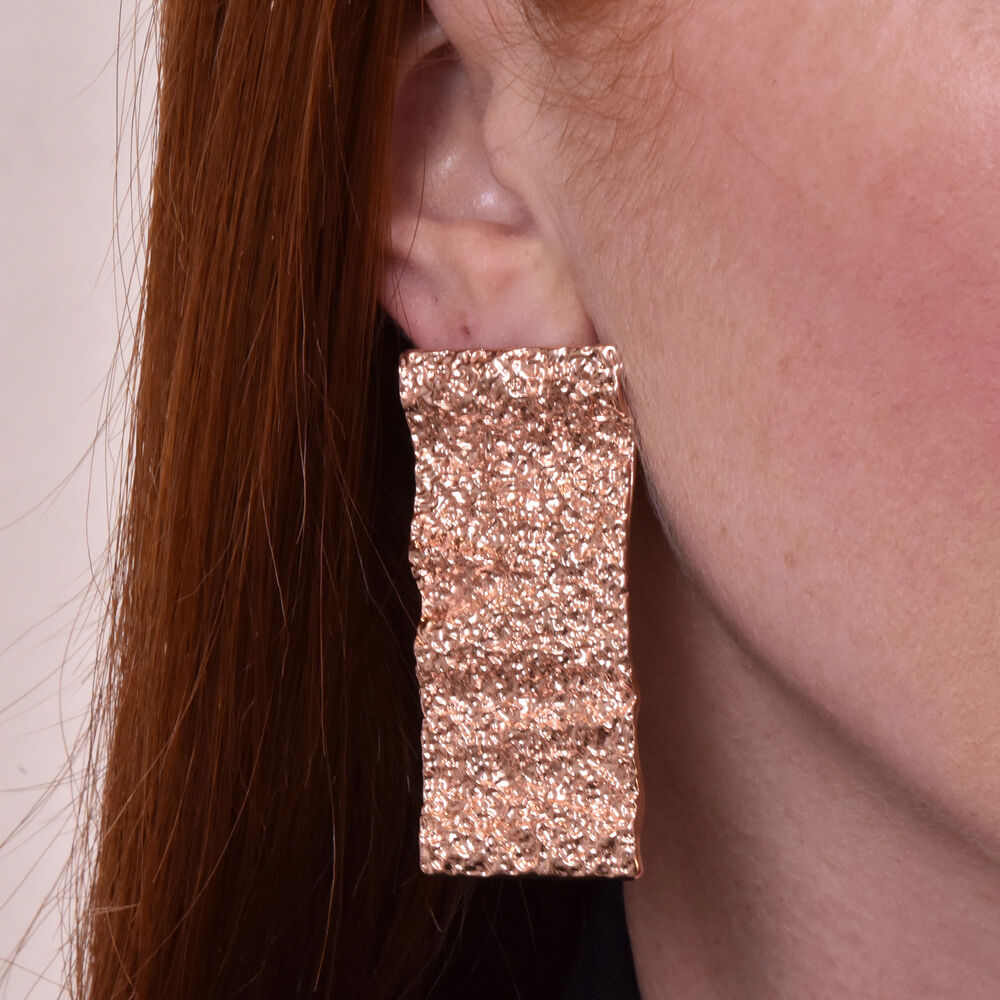 Culturesse Jaslyn Rose Gold Mismatching Earrings