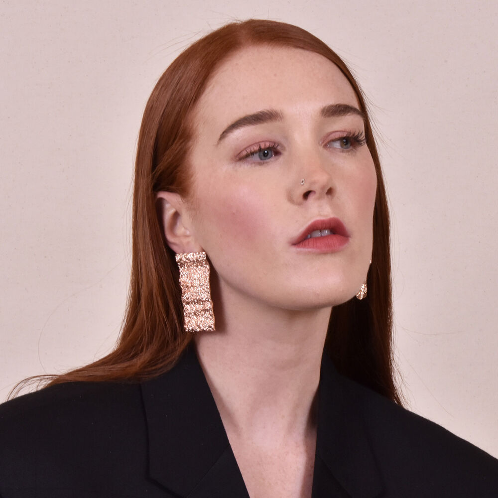 Culturesse Jaslyn Rose Gold Mismatching Earrings