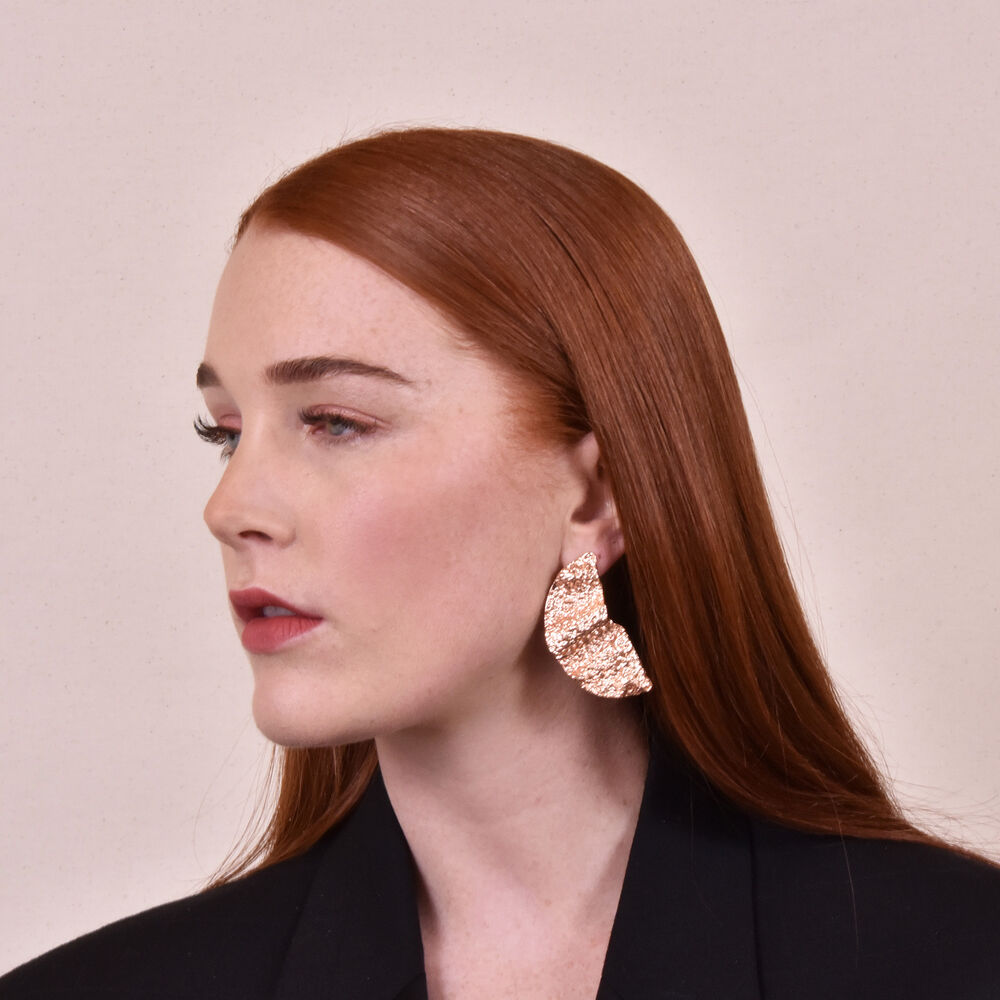 Culturesse Jaslyn Rose Gold Mismatching Earrings