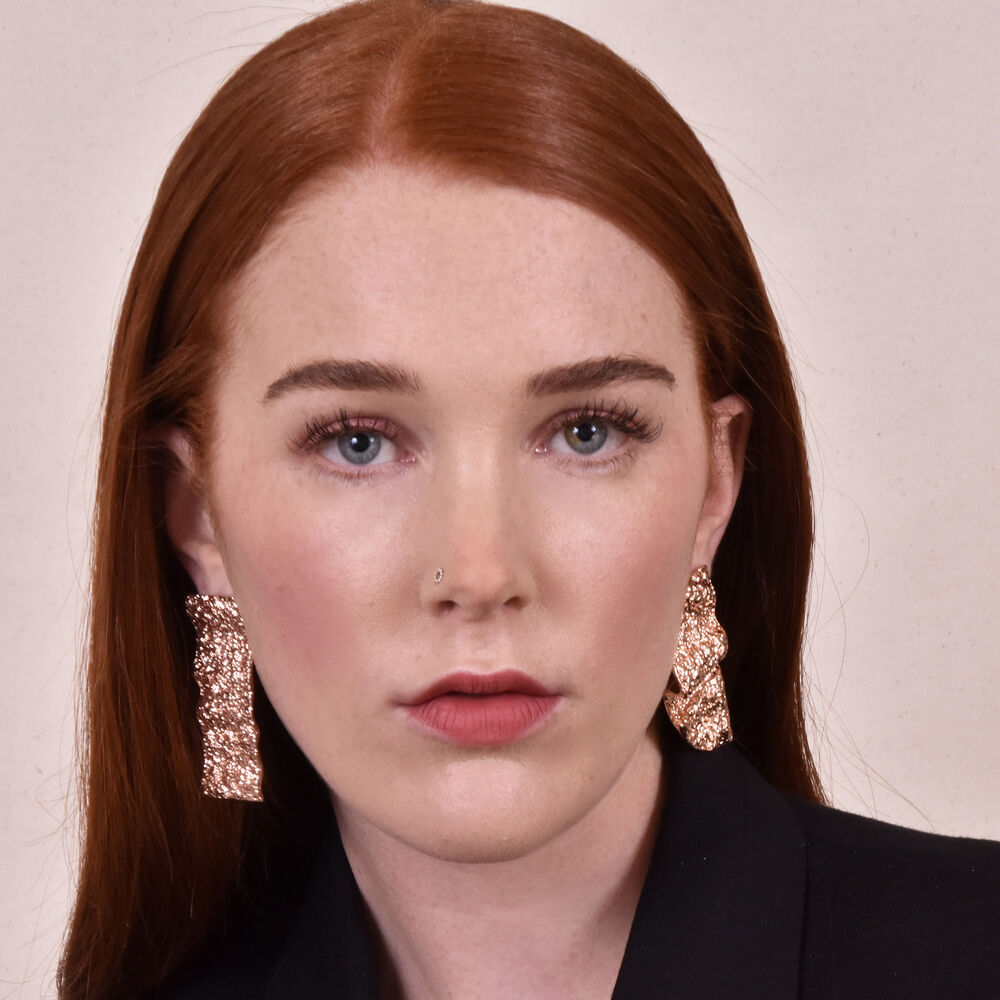 Culturesse Jaslyn Rose Gold Mismatching Earrings