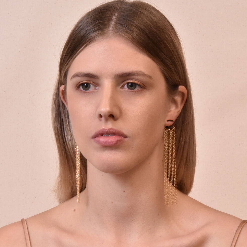 Culturesse Lizette Luxury Golden Tassel Earrings