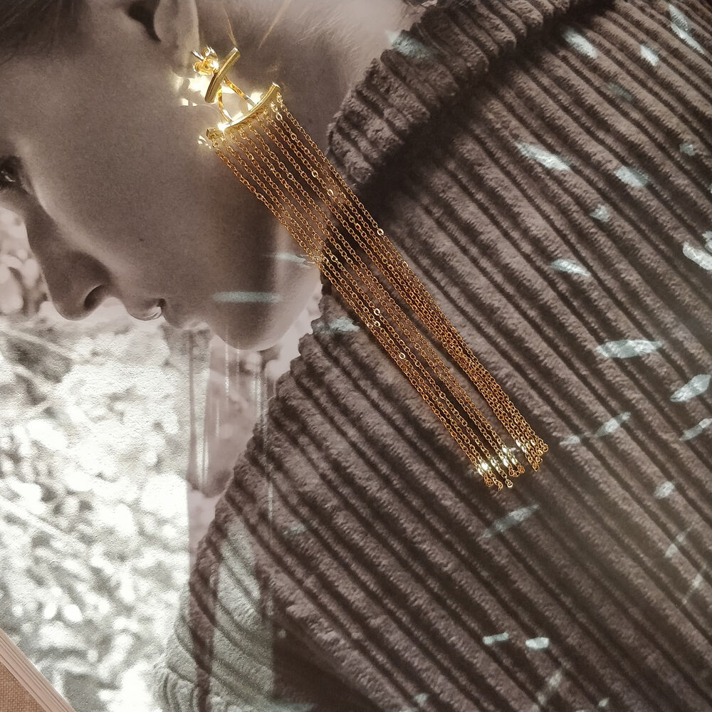 Culturesse Lizette Luxury Golden Tassel Earrings