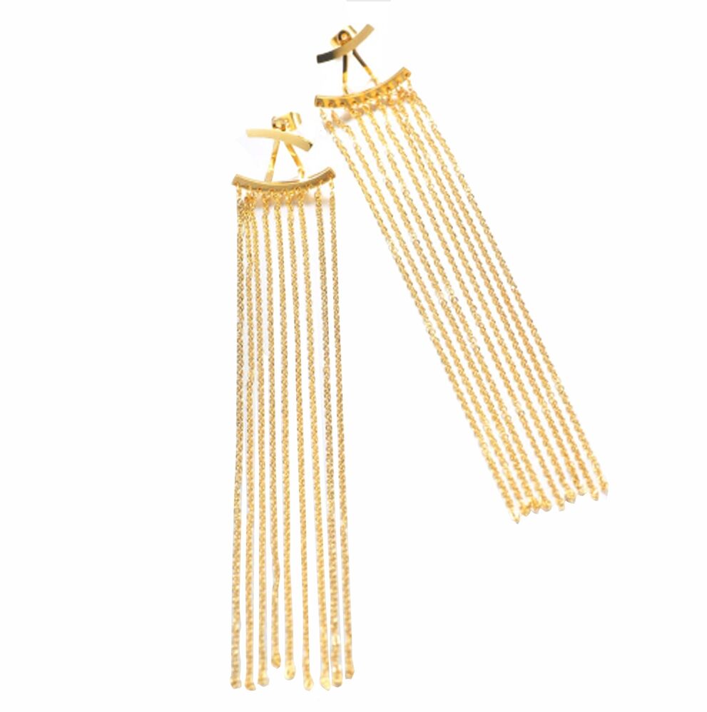 Culturesse Lizette Luxury Golden Tassel Earrings