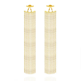Culturesse Lizette Luxury Golden Tassel Earrings